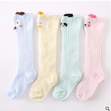 Детские летние сетчатые носки, мультяшные носки для младенцев, носки до середины икры с эластичным верхом, защита от комаров, оптом, дышащие, для малышей