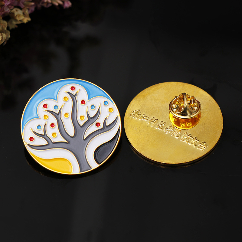Broche de estilo coreano al por mayor recompensa de jardín de infantes para niños hombres y mujeres collar de ramillete hebilla collar pin camisa de mujer redonda joyería simétrica image 3
