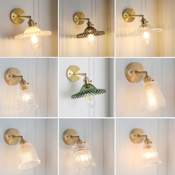 Brass glass energy-saving LED sconce for mirror for bed for bathroom