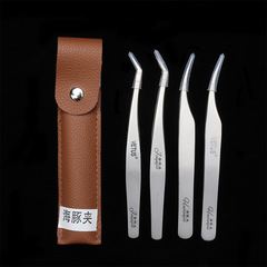 新款嫁接假睫毛不鏽鋼鑷子金魚夾海豚夾彎頭鑷子