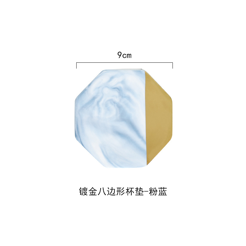 Nórdico ins marblado montaña creativa cerámica galvanoplastia mármol montaña con bandeja de té estera de corcho