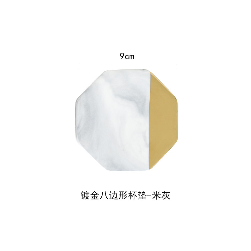 Nórdico ins marblado montaña creativa cerámica galvanoplastia mármol montaña con bandeja de té estera de corcho