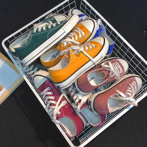 New Korean Street Photography Classic Versatile Sneakers Retro 1970s Replica Cloth Shoes Canvas Shoes Women 1001