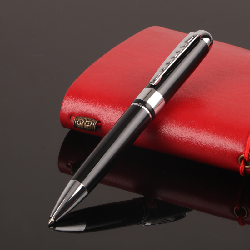 Fábrica al por mayor de metal de acero inoxidable giratorio bolígrafo publicidad creativa regalo pluma impresa LOGO entrega de una sola pieza