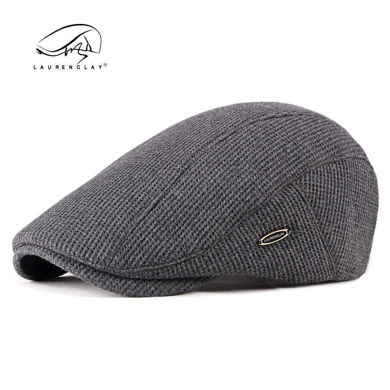 秋冬新款韩版时尚贝雷帽女针织毛线帽英伦复古男士鸭舌帽光板简约