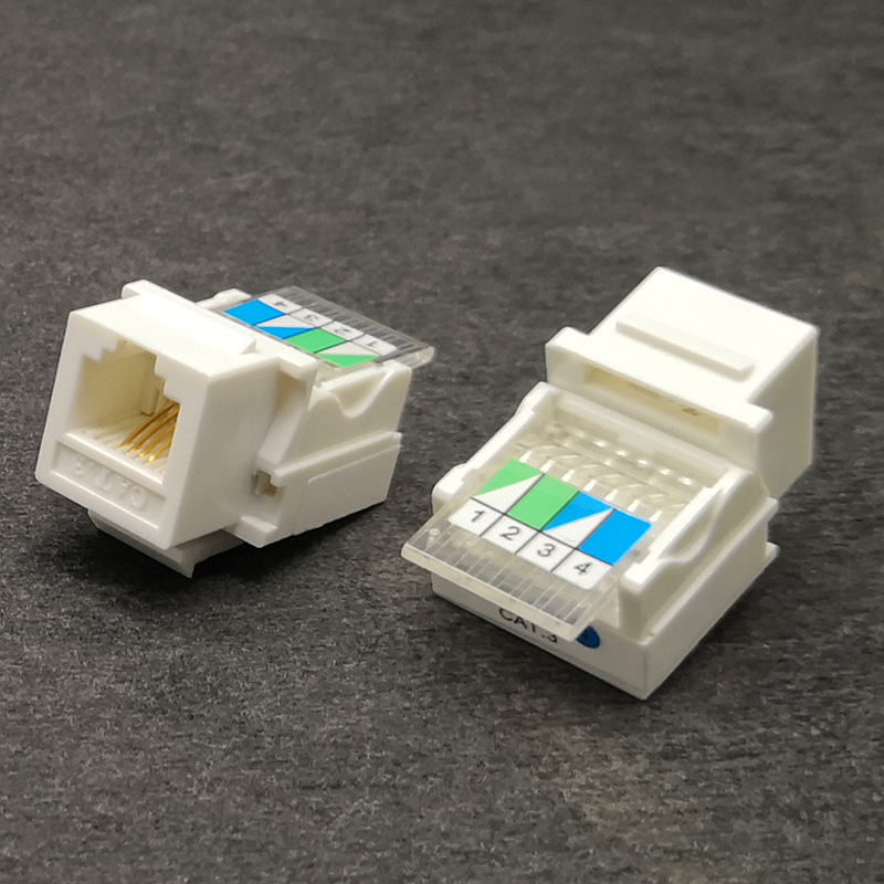 实力厂家RJ11免打CAT3语音模块镀金4芯三类信息电话模块可OEM贴牌