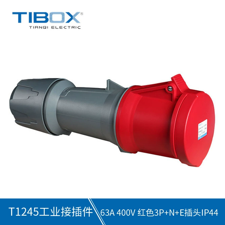 ТИБОС делают штепсельную вилку ИП44 соединителя 63А 400В 3П + Н + Э гнезда авиации соединителя промышленную