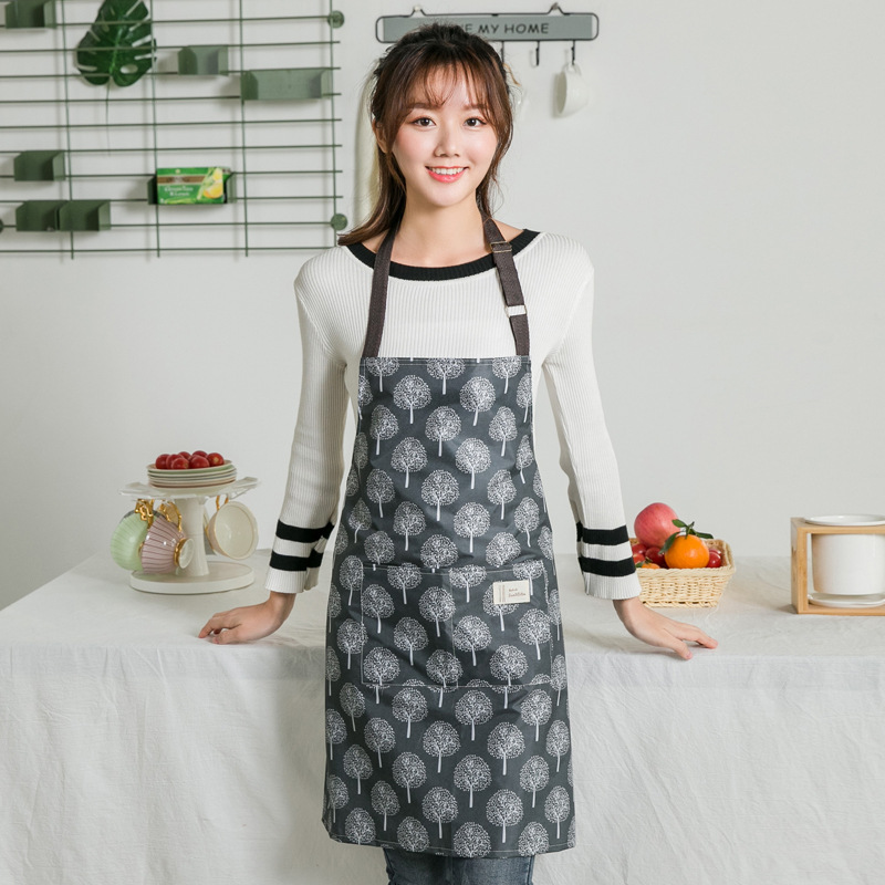 Fabricante delantal ventilador shengpai engrosada doble capa impermeable Comercio exterior coreano princesa delantal regalo personalizado publicidad delantal bolsillo de la cocina