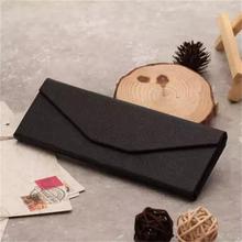 眼镜盒 折叠三角 便携近视太阳镜盒 黑色立体十字纹皮料 厂家批发