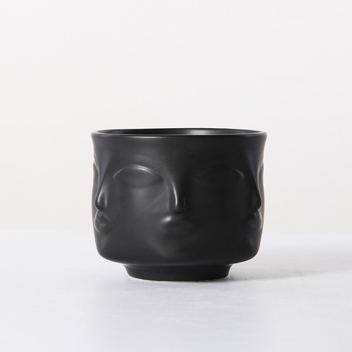 Nordic style ceramic human face potted vase ornaments home soft decorations living room succulent pots ornaments wholesale
