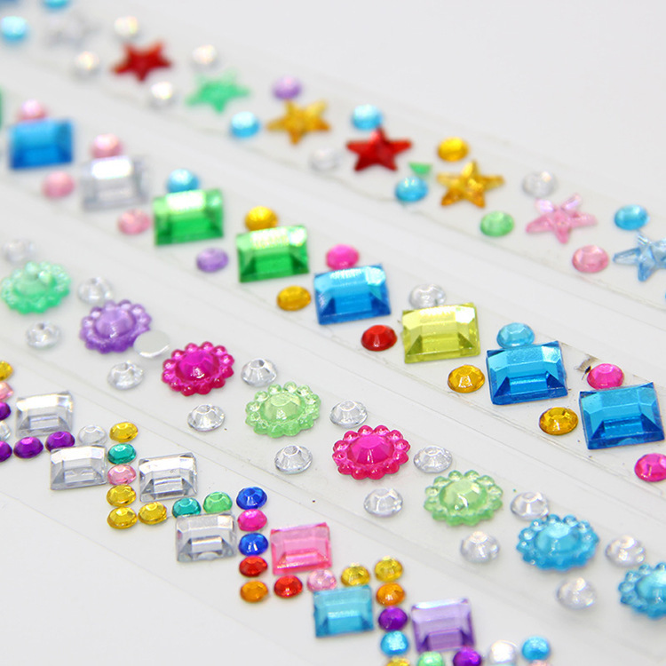 带钻手机贴指甲装饰 亚克力钻石贴50CM 带钻胶条装饰DIY手账贴纸