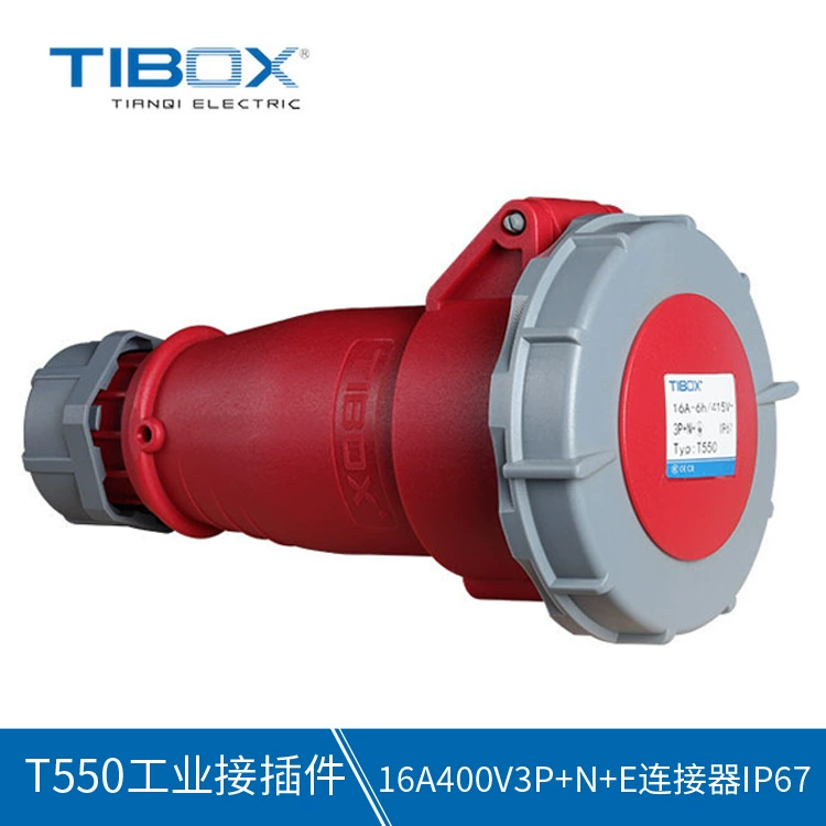 TIBOX делают разъем водостотьким IP67 гнезда 3P + N + E авиации оптовой продажи 16A400V разъема промышленный