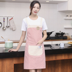 日式成人棉圍裙現代簡約家居圍裙防油污防髒帶內襯雙層無袖圍裙