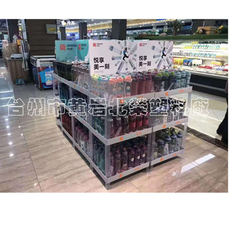 三层48*35超市商务饮水杯太空杯保温杯茶杯纸杯壶塑料展示架