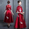 Burgundy, long, mid-length