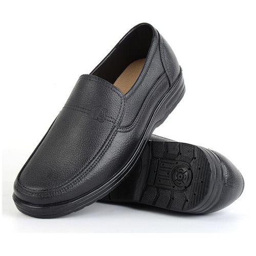 Spring and Autumn Business Black imitation leather waterproof shoe PVC plastic anti-slip work rubber shoe classic kitchen shoe 1218