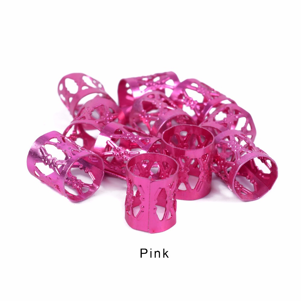 Hueco de aluminio en relieve sucio trenza hebilla sucio trenza pelo extensión anillo pelo trenzado brazalete