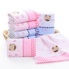 Children's 100% Cotton Wholesale Terry Towel Cartoon Romantic Bear Embroidered Pure Cotton Children's Soft Absorbent Cute Home Use Children's Towel