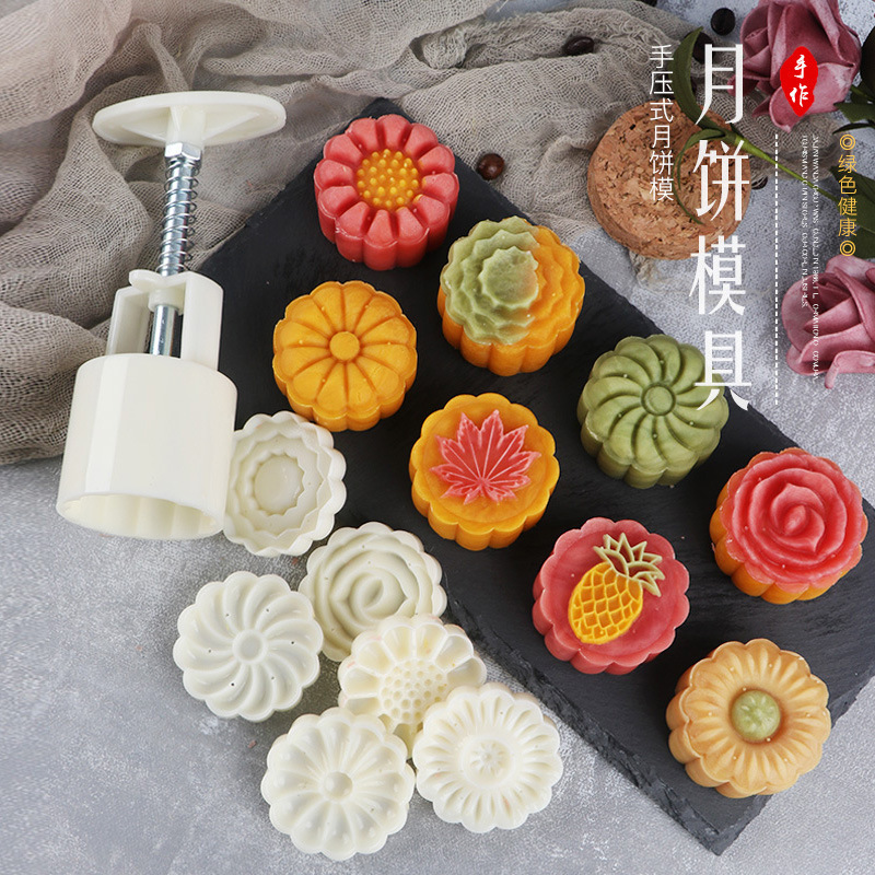 Mooncake Mold Pressing Mold Hand-Pressed Household New Food Grade 75g 100g Peanut Mung Bean Cake Peach Mountain Skin Ice Skin
