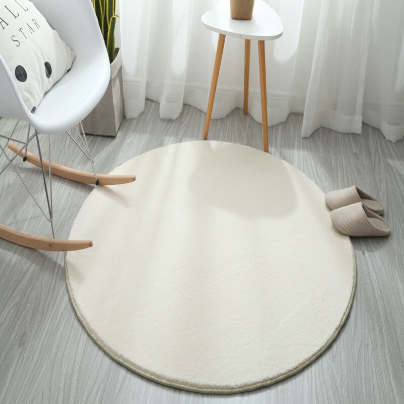 Round Lamb Fleece Carpet Bedroom Mat Hanging Basket Rattan Chair Mat Computer Chair Floor Mat Dressing Table Floor Mirror Floor Mat