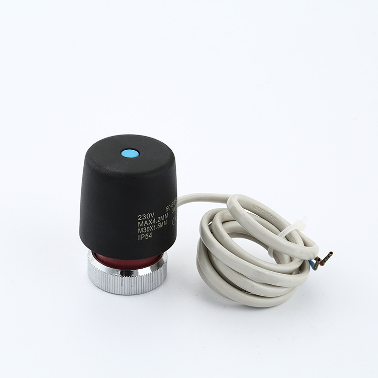 电热执行器常闭型水地暖分水集器分室控温开关地暖电热执行器批发