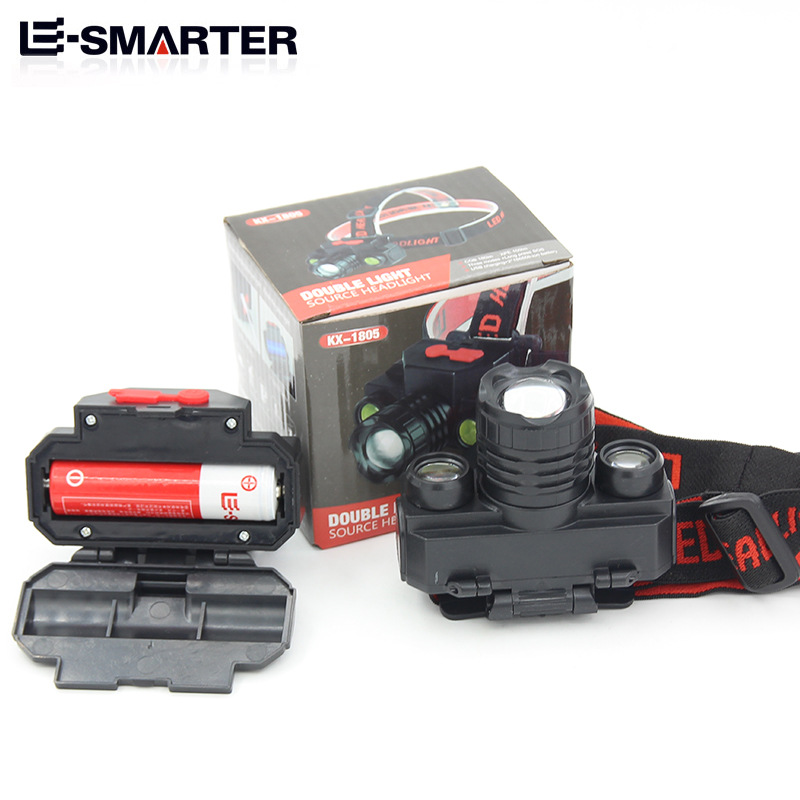 Plástico retráctil LED luz fuerte COB faro 18650 recargable cabeza-montado linterna interfaz USB al aire libre luz que acampa
