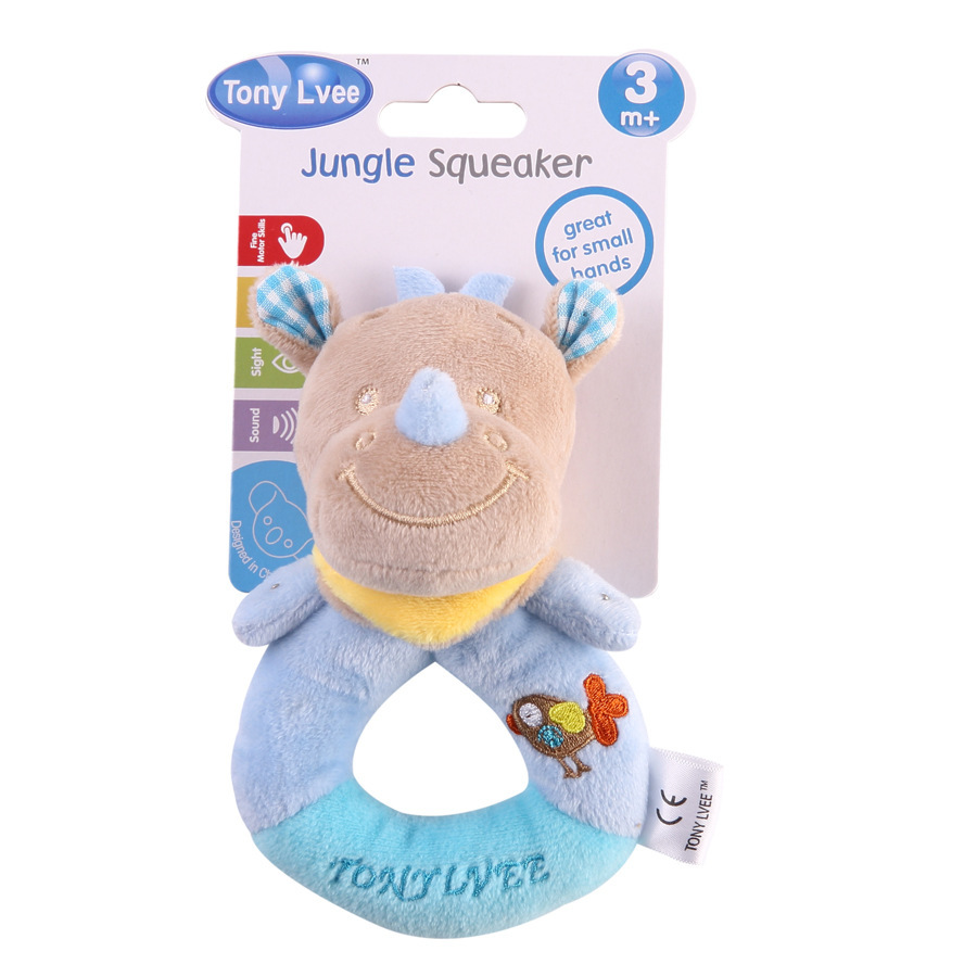 Juguete para bebé TonyLvee, sonajero de mano para bebé, sonajero de mano con forma de animal, campana de cama de felpa, interacción entre padres e hijos