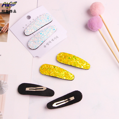 Korean version of the new European and American oval sequin bb clip sequin hair clip children's hair clip fashion bangs clip hair accessories