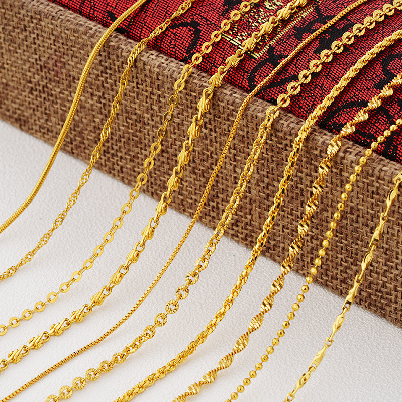 Women Gold Plated Necklace Short Clavicle Chain Korean Style