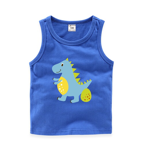 Children's Summer V-Neck T-shirt - Pure Cotton Breathable T-shirt for Boys - Trendy Cartoon Print T-shirt - Kids' Apparel