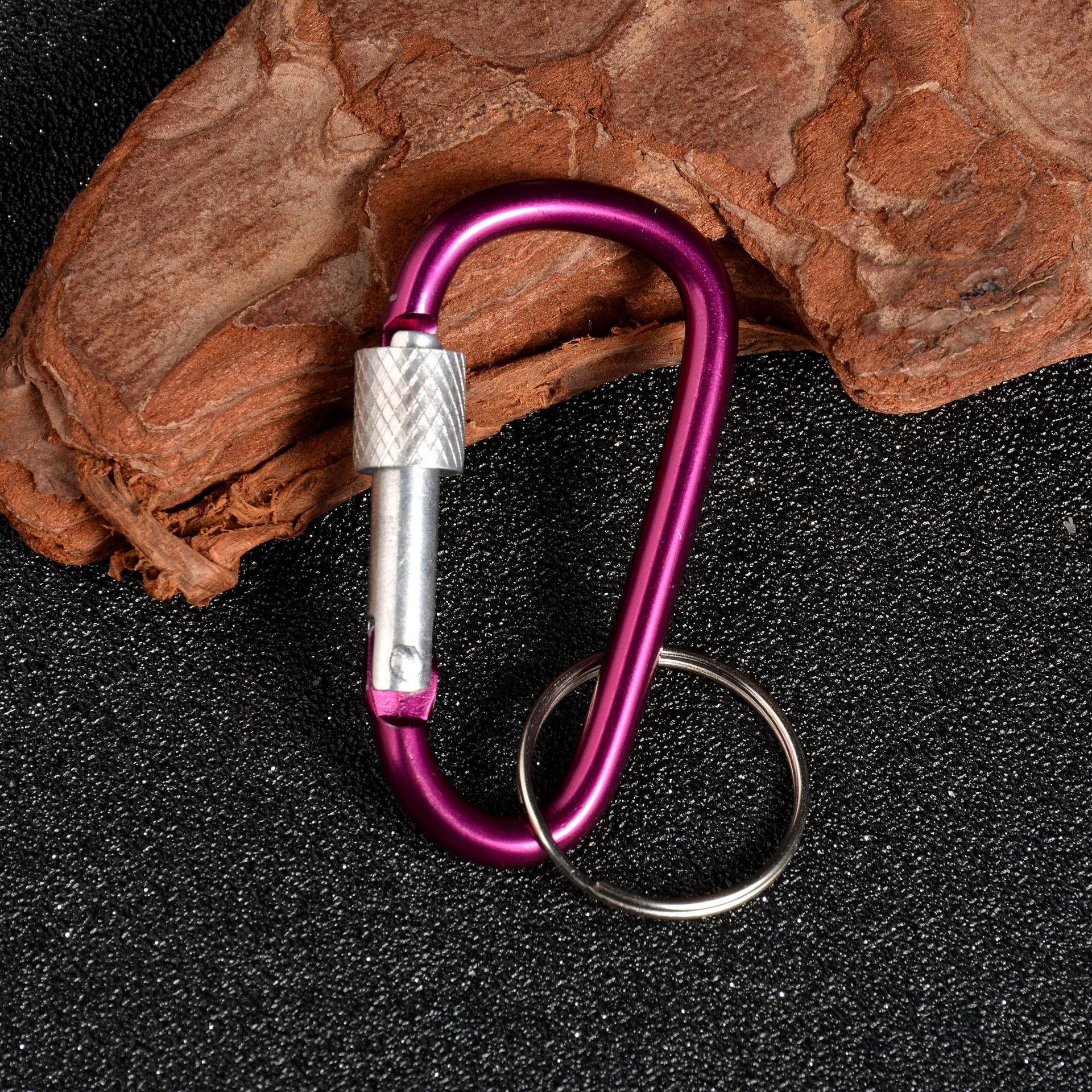 Aluminum Alloy carabiner No. 8 D-type hook with lock quick hanging buckle mountain climbing buckle solar power bank buckle box bag buckle