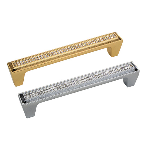 Crystal handle golden European style high-end wardrobe door cabinet wine cabinet shoe cabinet handle diamond drawer square single hole