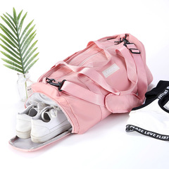 New sports fitness bag, female yoga bag, wet and dry separation bag, training bag, cylindrical short-distance portable travel storage bag