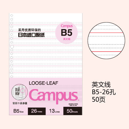 Línea inglesa B5/50 páginas