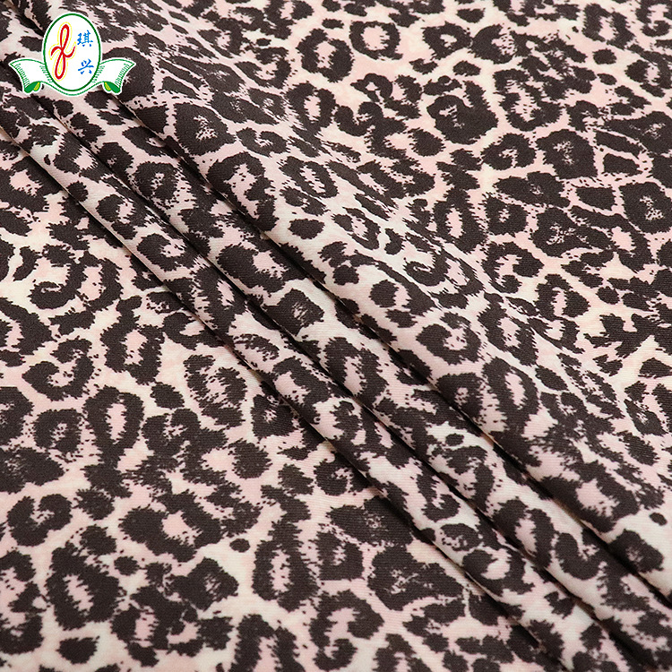 micro纤维酸性数码印花氨纶消光尼龙弹力布豹纹冰丝内衣泳装面料