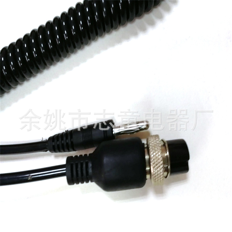 供应大型全自动手柄遥控黑色TPU注塑航空头8芯母插2.5m弹簧螺旋线