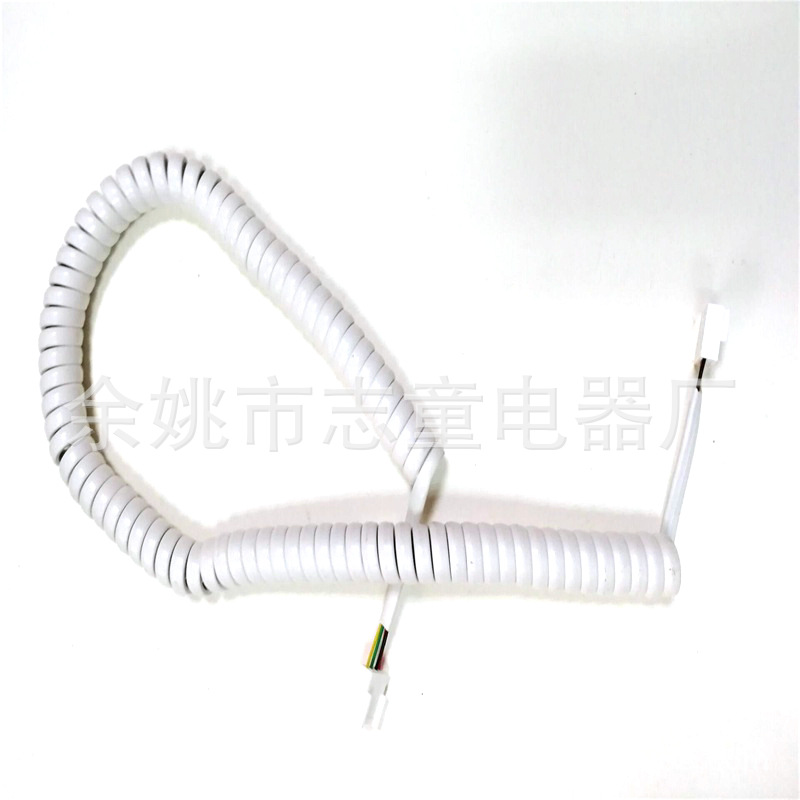 厂家批量生产健身器跑步运动心率时间监控两芯黑色平行螺旋电源线