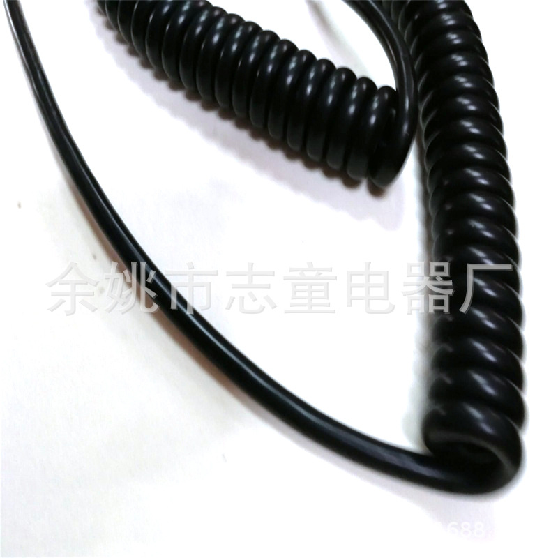 生产批发对讲机连接车载台安装在车上无线电抗拉伸螺旋信号连接线