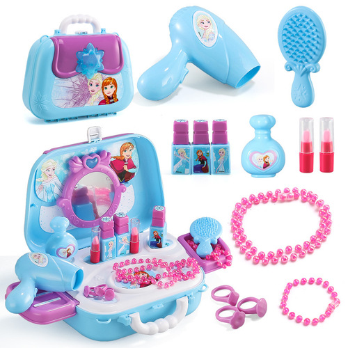 Disney Ice and Snow Elsa backpack suitcase toys children's play house boys and girls makeup kitchen utensils Xiongcheng toys