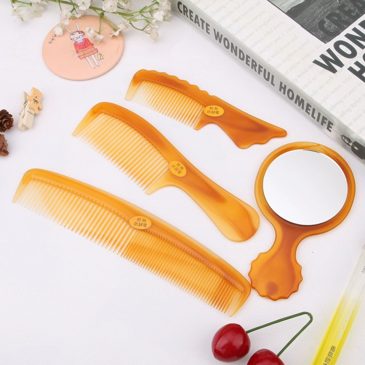 Главная Ежедневный складной непрерывный изгиб гребень говяжьи сухожилия гребень рога гребень для волос отель практичный пластиковый гребень для волос