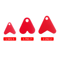 100 plastic fish tail red heart lure pieces with sparkling glitter to enhance fish attraction