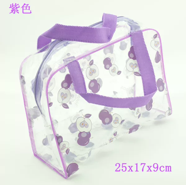 Factory Direct Sales New Apple Pattern Printed Toiletry Bag Pvc Cosmetic Bag Bath Bag Ready-Made Travel Beach Bag