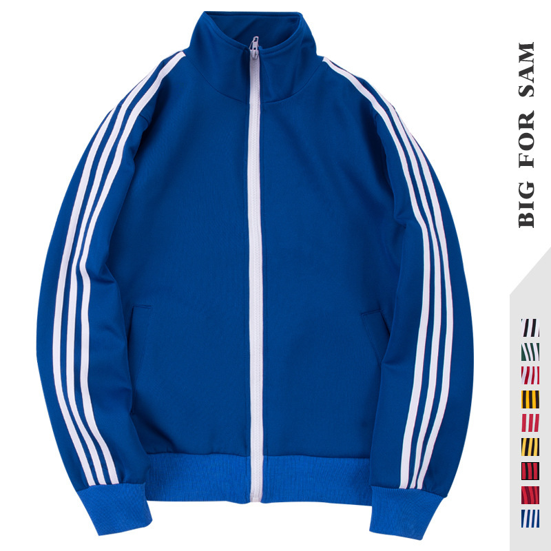 Cross-Border 2025 Spring and Autumn Trendy Brand Three-Stripe Sports Jacket Unisex Casual Couple Baseball Jacket Student School Uniform Ins