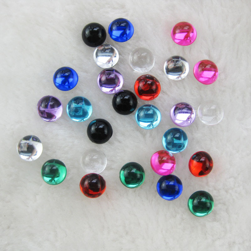 DIY Accessories 8mm Acrylic Diamond Glossy Semicircle Flat Bottom Diamond Gem Patch