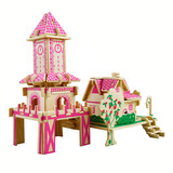 Деревянный трехмерный домик, головоломка, интеллектуальная игрушка, реалистичный конструктор, DIY