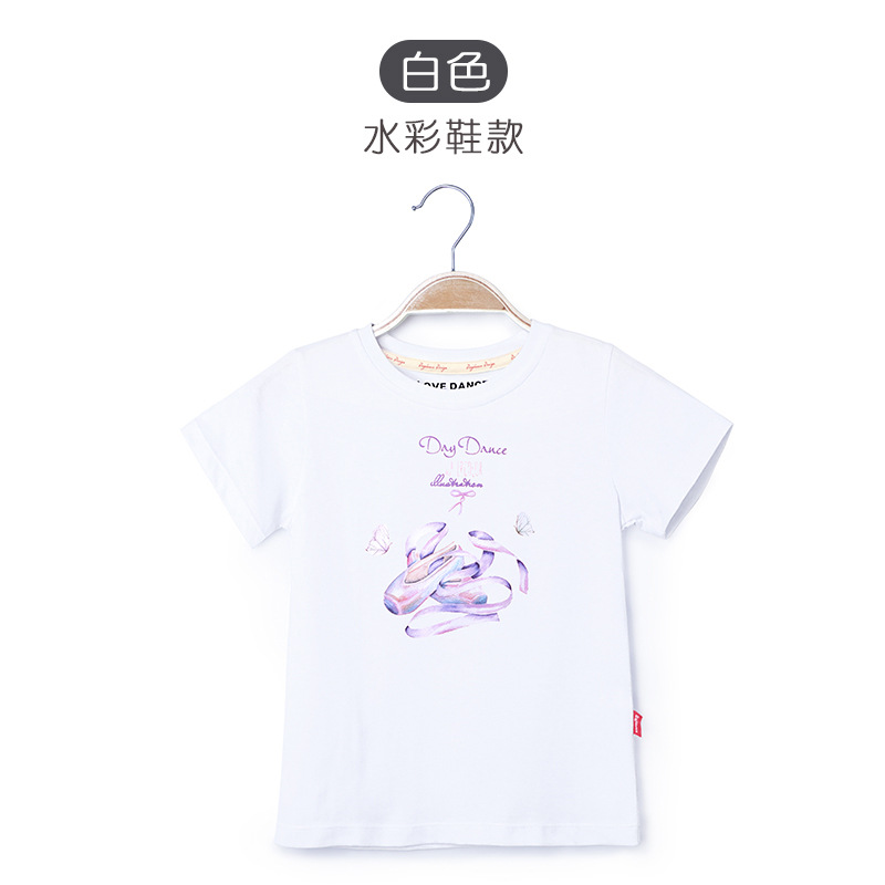 Ropa de baile para niños ropa para niños Top ropa de práctica para niñas camisa de fondo manga corta para Niñas Ropa para niños mediana y grande camiseta