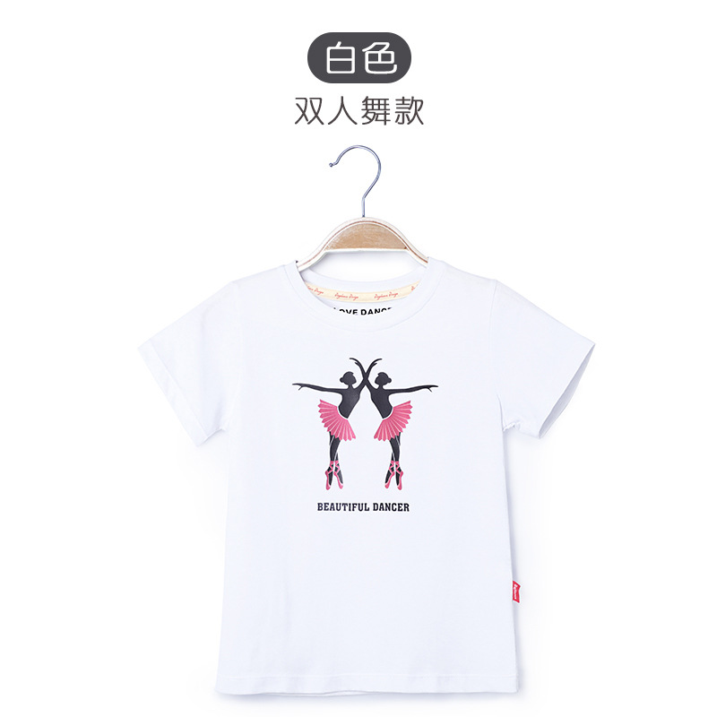 Ropa de baile para niños ropa para niños Top ropa de práctica para niñas camisa de fondo manga corta para Niñas Ropa para niños mediana y grande camiseta