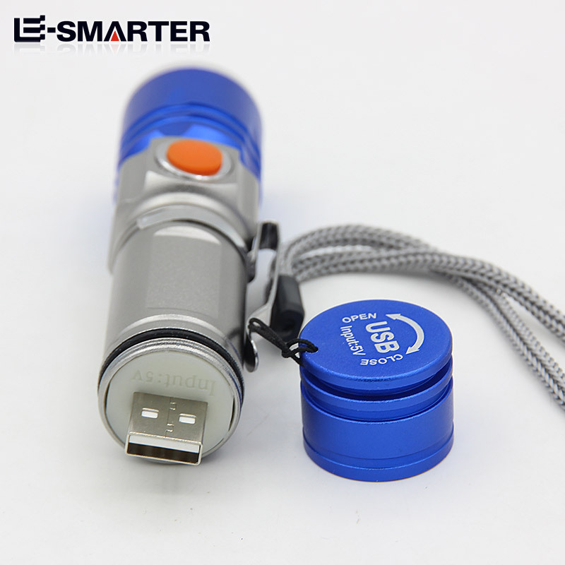 Fábrica al por mayor nuevo 5152 linterna de luz fuerte Q5 LED USB recargable mini iluminación del hogar linterna de luz fuerte