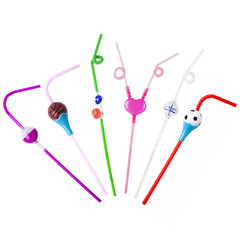 創意吸管一次性足球籃球造型吸管NBA世界盃主題裝飾飲料果汁飲管