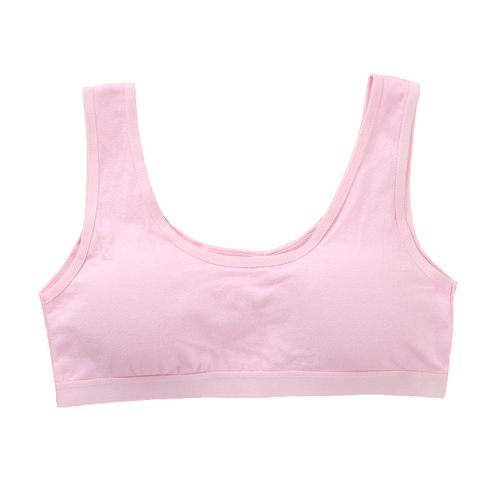 Teenage girl's bra, vest-style student bra, pure cotton U-shaped wideband children's short bra, sports and breathable